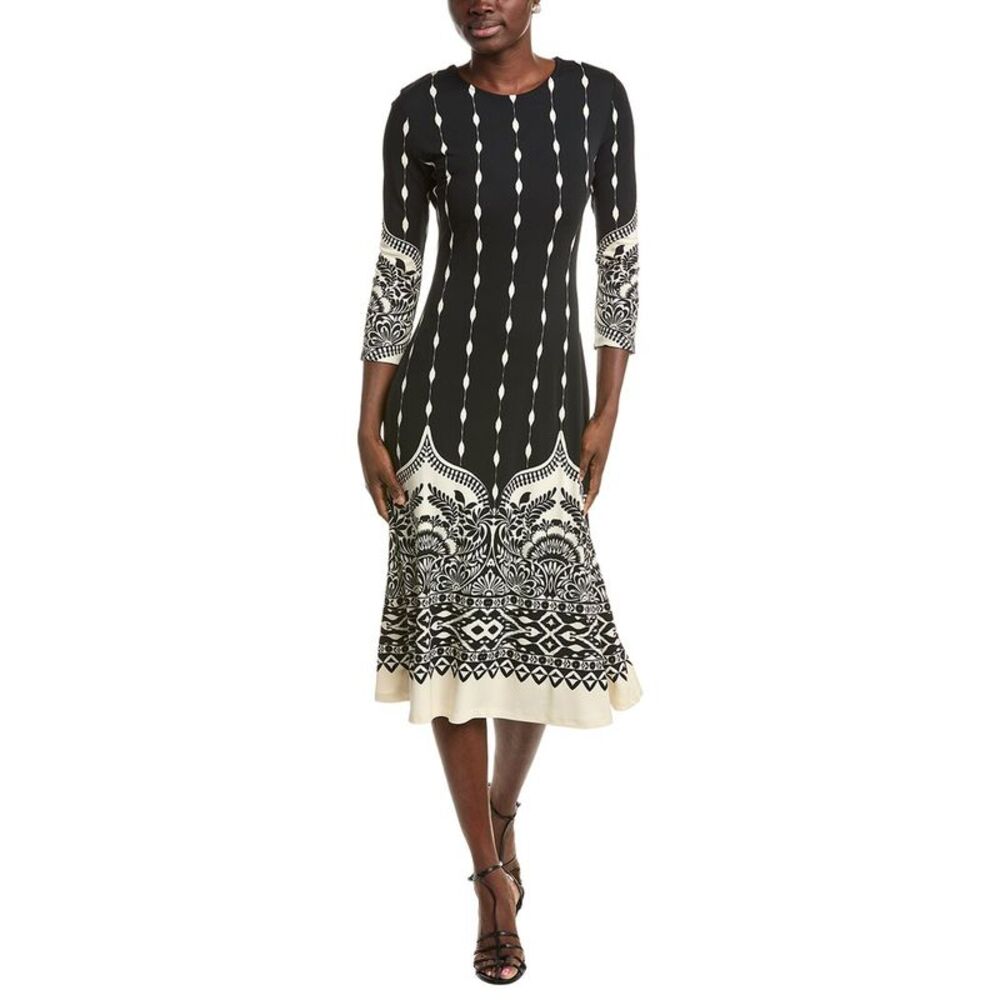 Johnny Was Womens Bellamy Midi Dress, Black